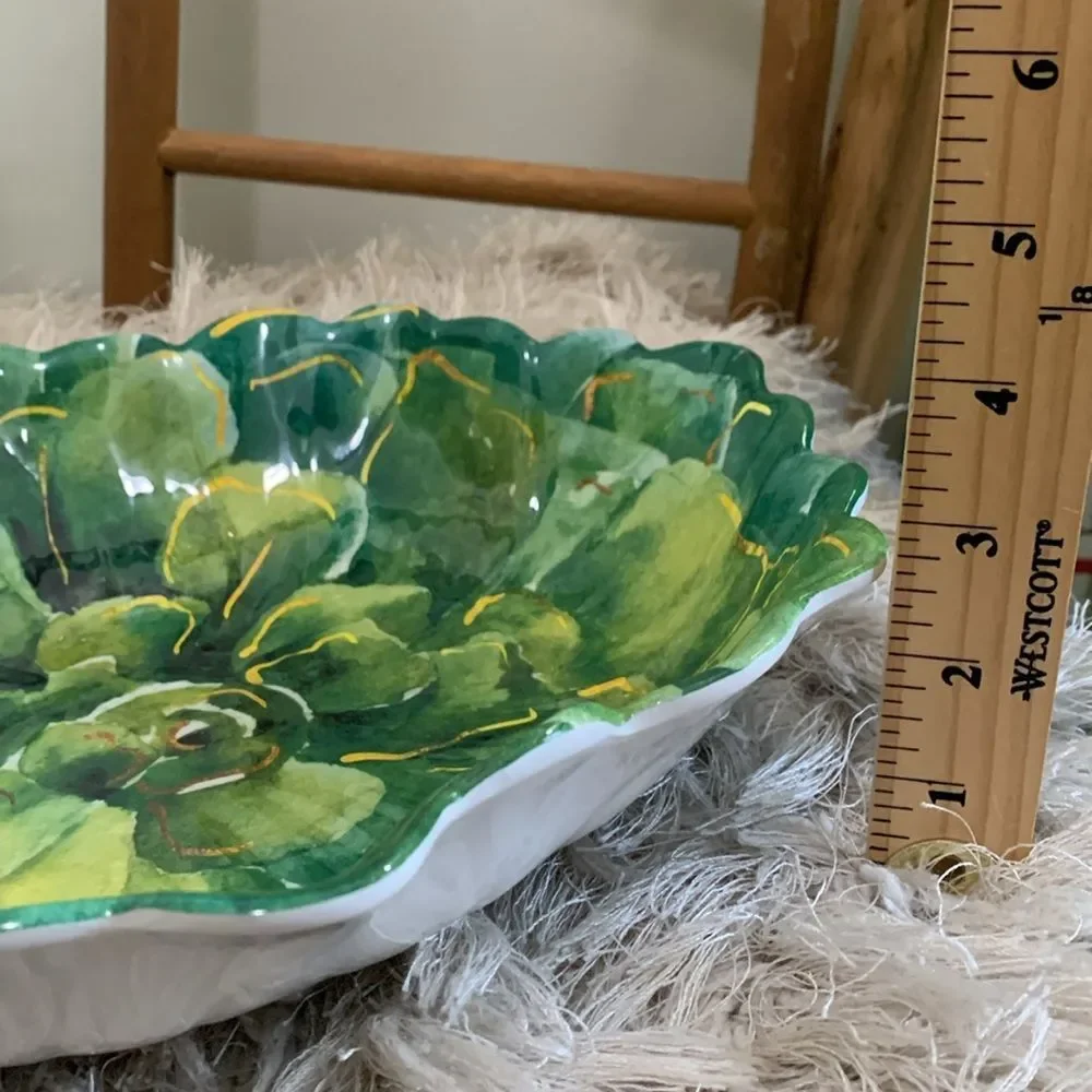 Pier 1 Imports Green Succulent Cactus Melamine Serving Bowl, Tray & Small Bowl